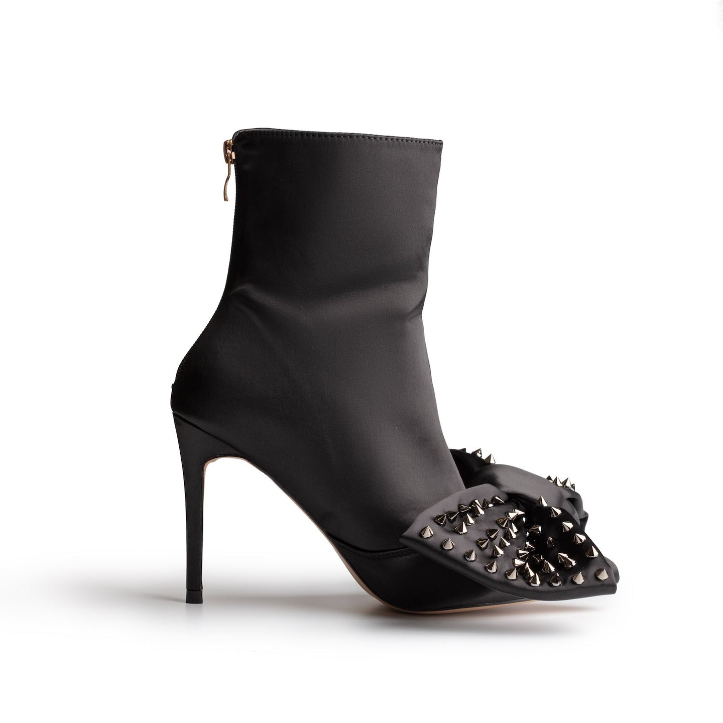 ICCONIC BOOT BLACK STUDDED SATIN