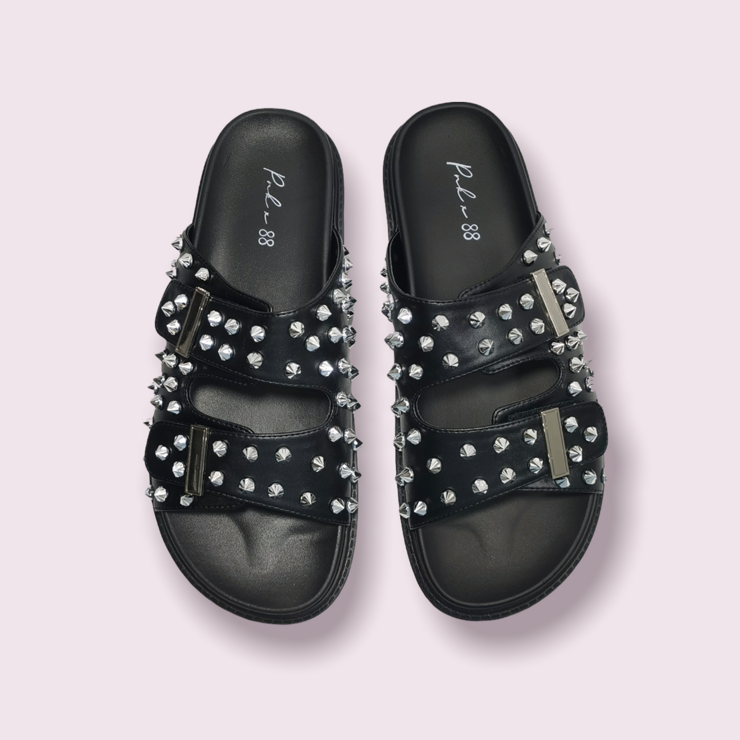 Shardai Studded Flats-Black