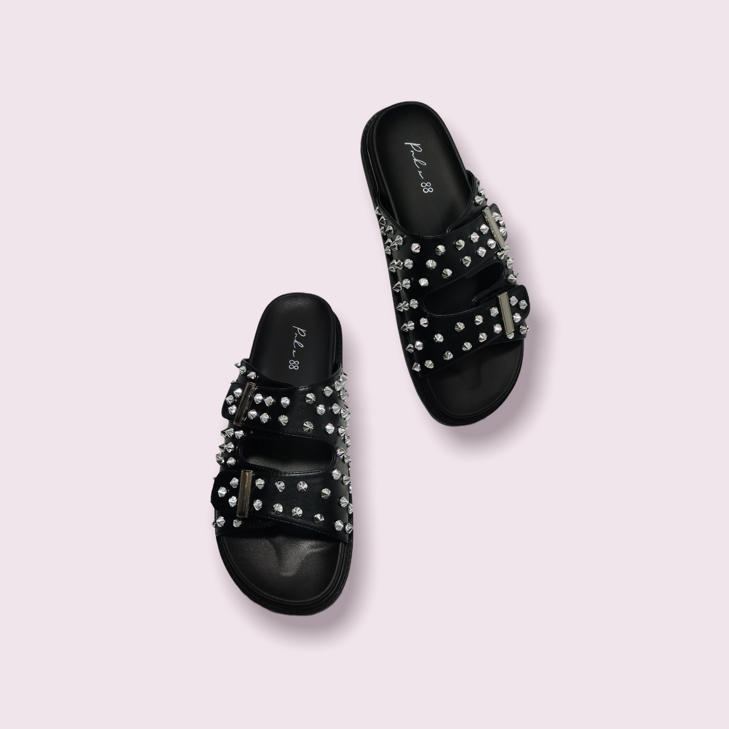 Shardai Studded Flats-Black