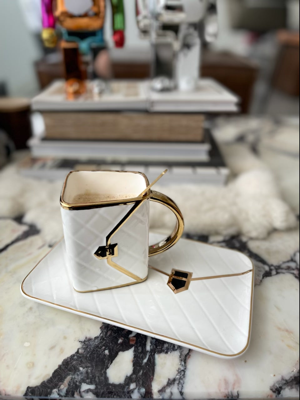 Handbag Tea Cup Set-white