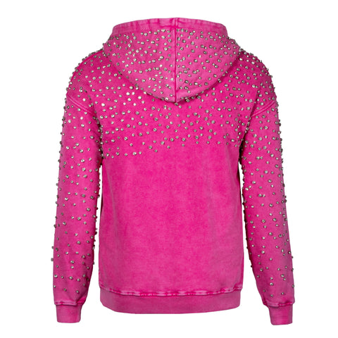 Galaxy Hoodie Reloaded-Pink  (Clear Stones)